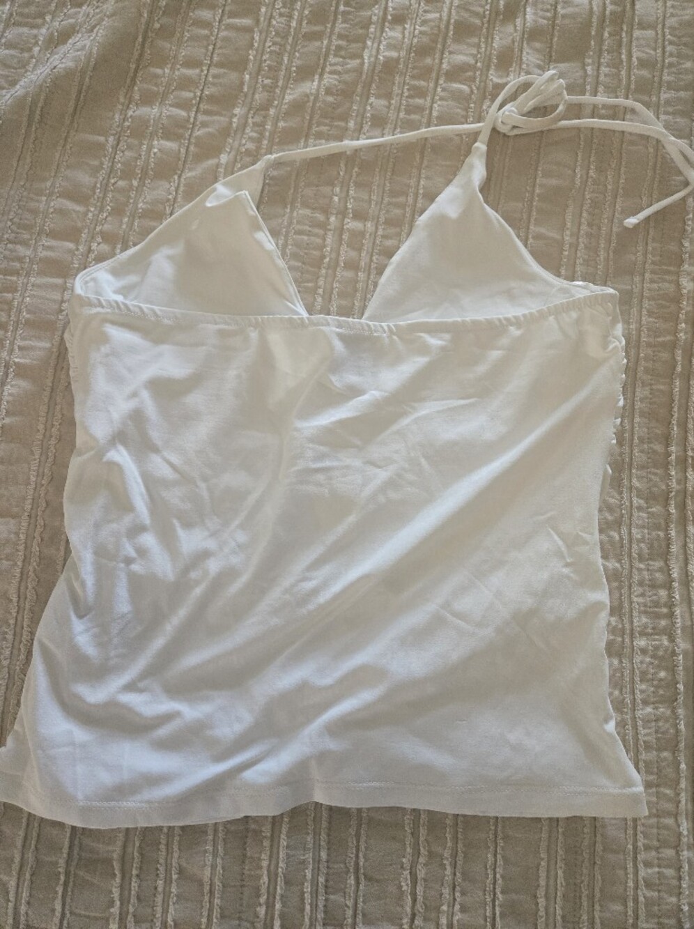 Anthropologie Mauve Ruched Halter Tank | White | Size M - Picture 4 of 8